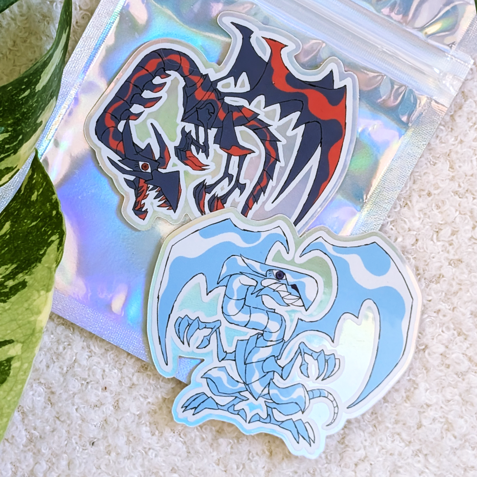 Pack of 2 Holographic Dragon Stickers - Image 2