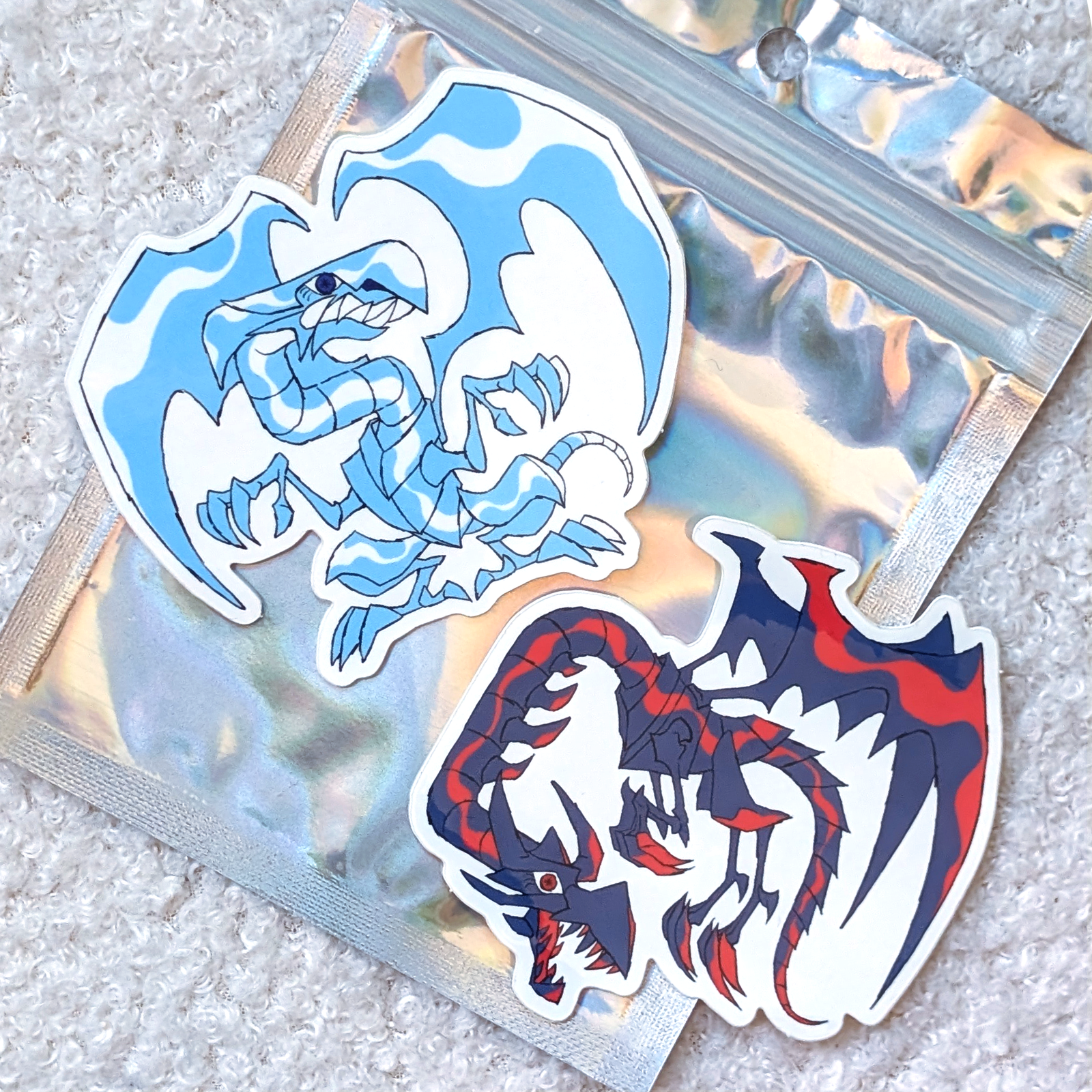 Pack of 2 Non-Holographic Dragon Stickers