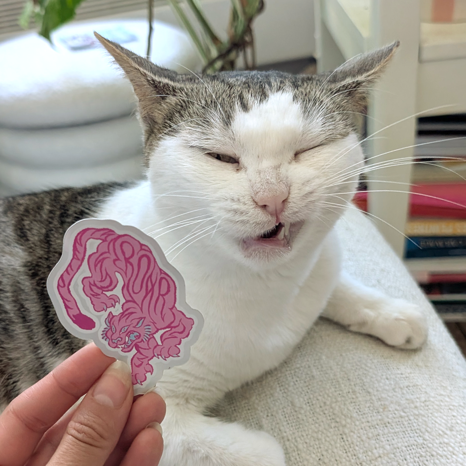 Holographic Pink Tiger Sticker - Image 4